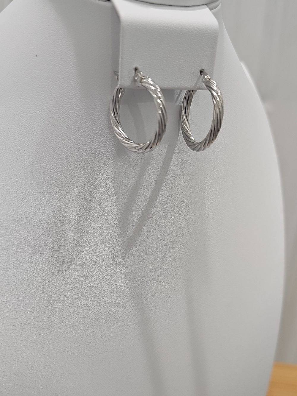 Silver Twisted Hoop Earrings - Women Jewelry